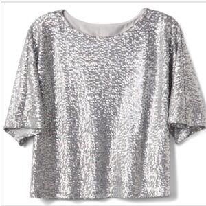 GAP Silver Sequin Blouse